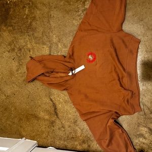 Brown Victoria Secret PINK cropped hoodie side M